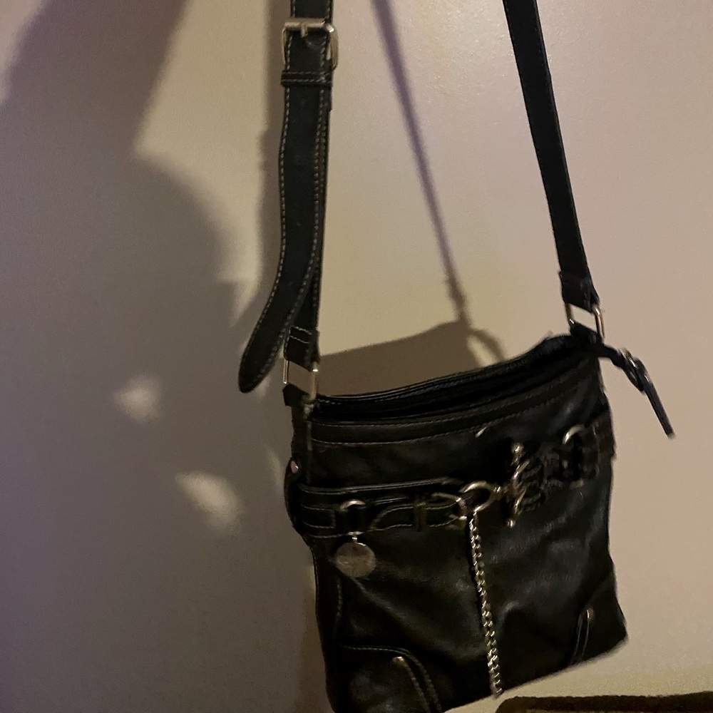 Black leather purse